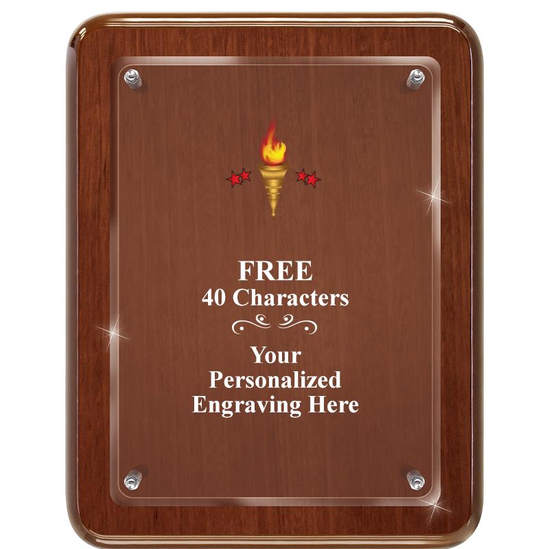 7X9 WALNUT FLOAT ACR PLQ