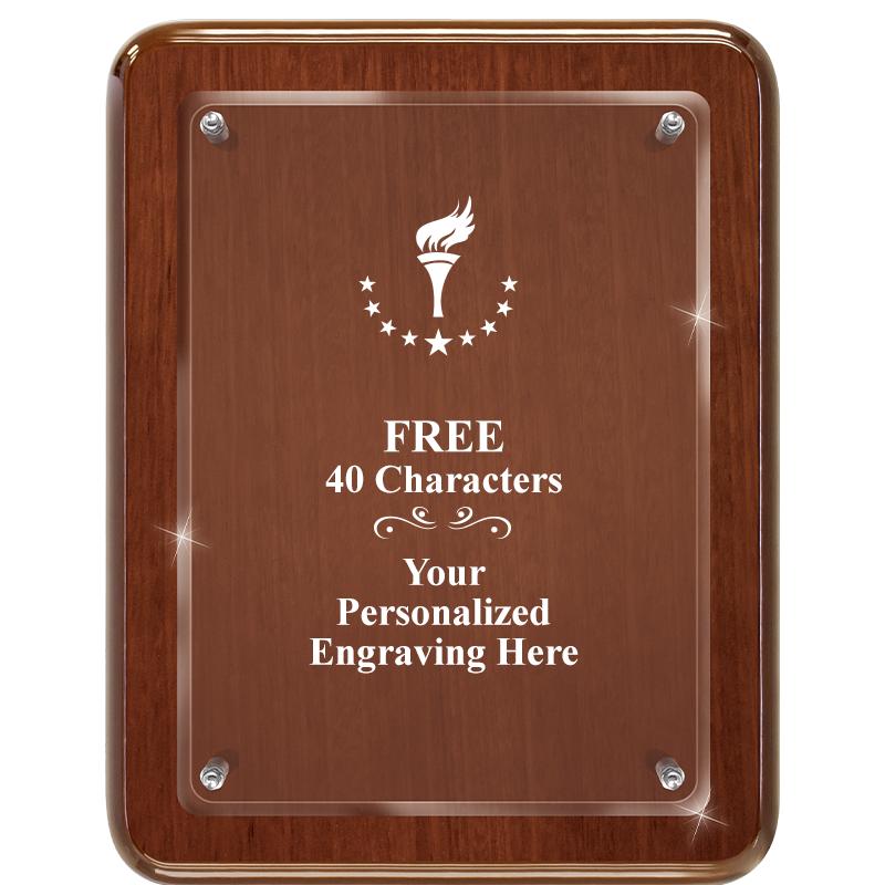 7X9 WALNUT FLOAT ACR PLQ