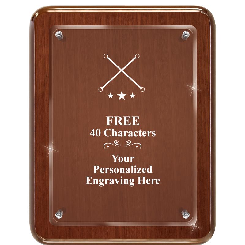 7X9 WALNUT FLOAT ACR PLQ