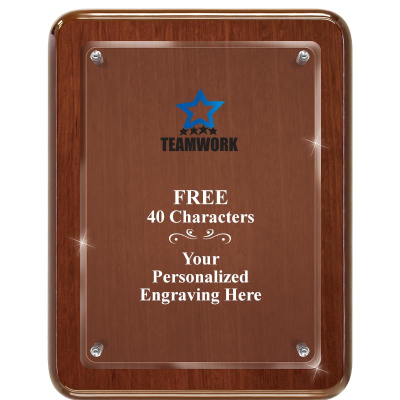 7X9 WALNUT FLOAT ACR PLQ