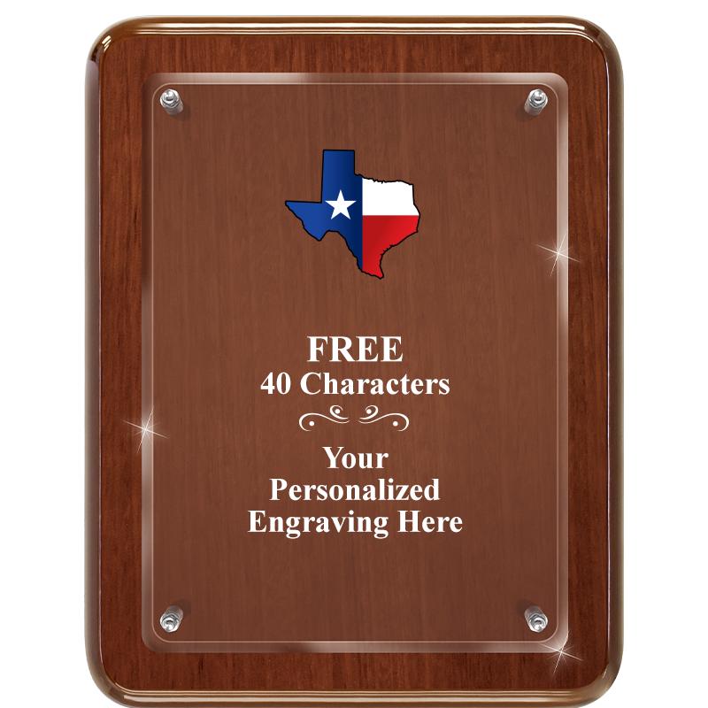 7X9 WALNUT FLOAT ACR PLQ