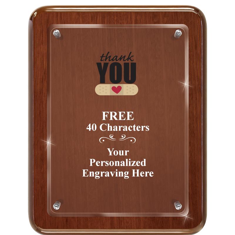 7X9 WALNUT FLOAT ACR PLQ