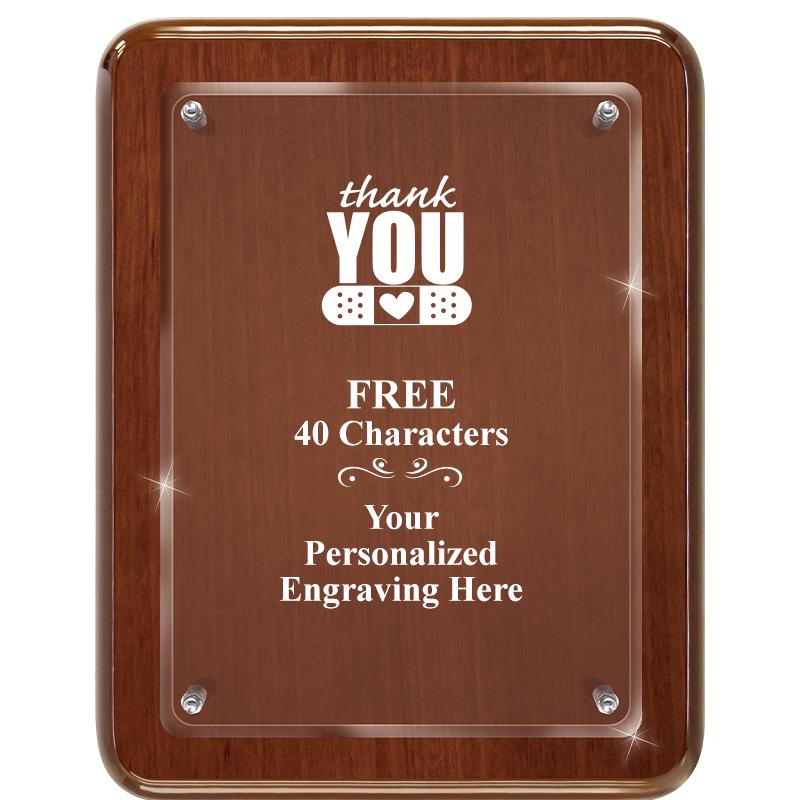 7X9 WALNUT FLOAT ACR PLQ