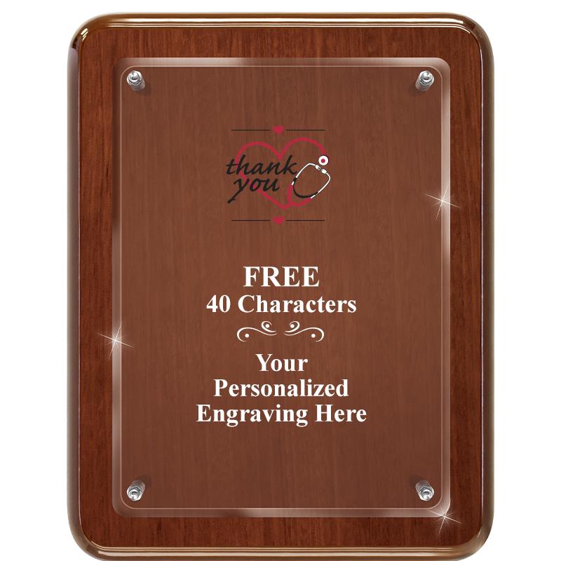 7X9 WALNUT FLOAT ACR PLQ