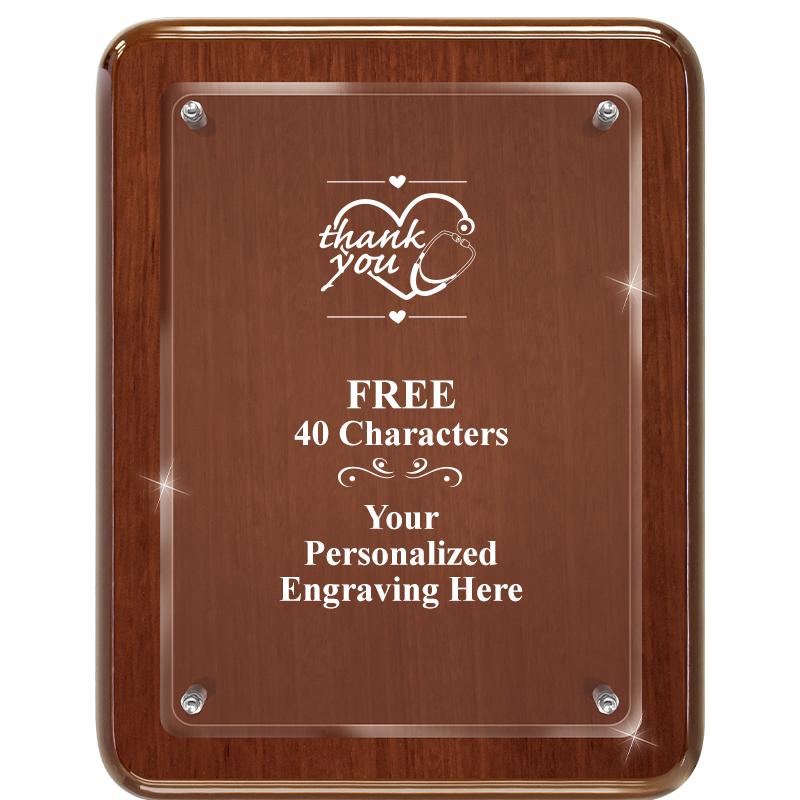 7X9 WALNUT FLOAT ACR PLQ