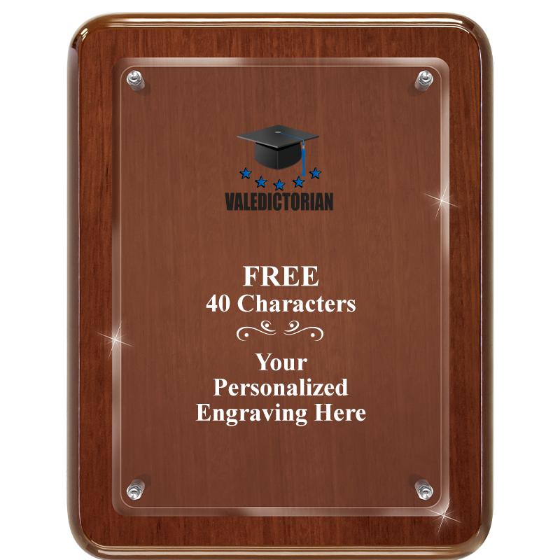 7X9 WALNUT FLOAT ACR PLQ