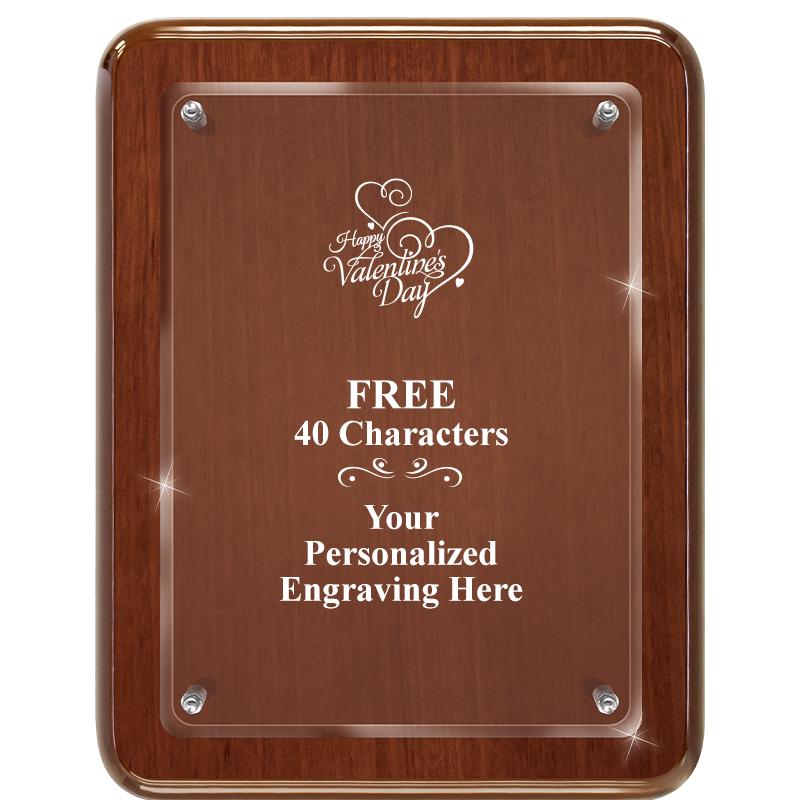 7X9 WALNUT FLOAT ACR PLQ