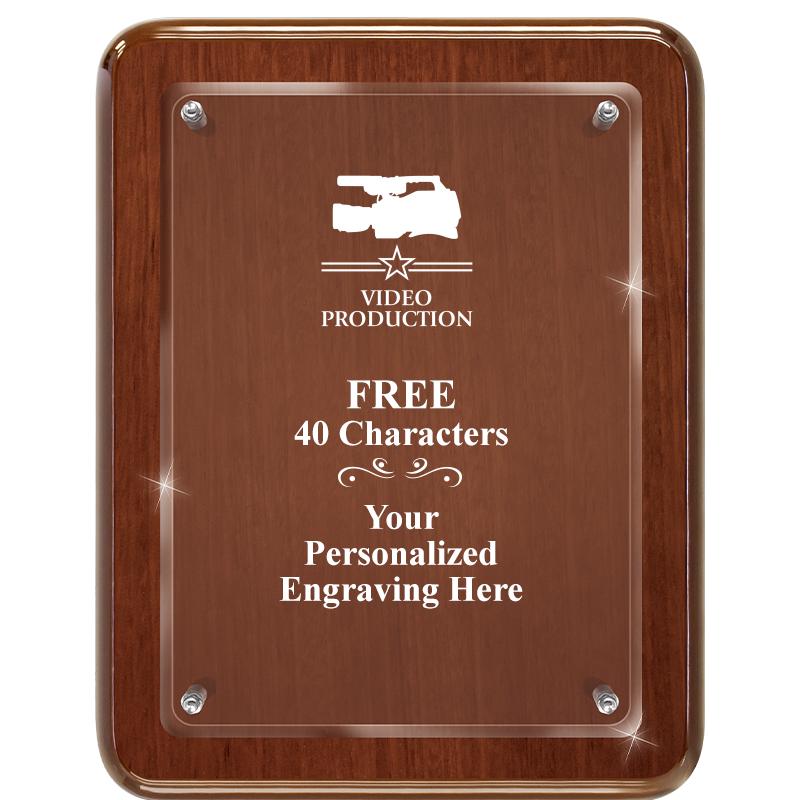 7X9 WALNUT FLOAT ACR PLQ