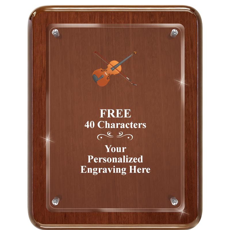 7X9 WALNUT FLOAT ACR PLQ