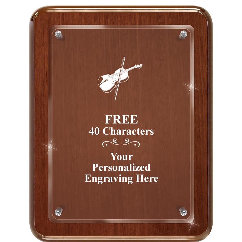 7X9 WALNUT FLOAT ACR PLQ