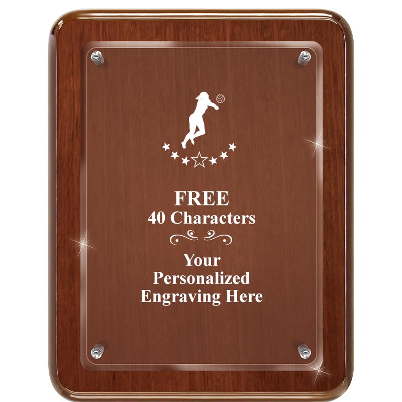 7X9 WALNUT FLOAT ACR PLQ