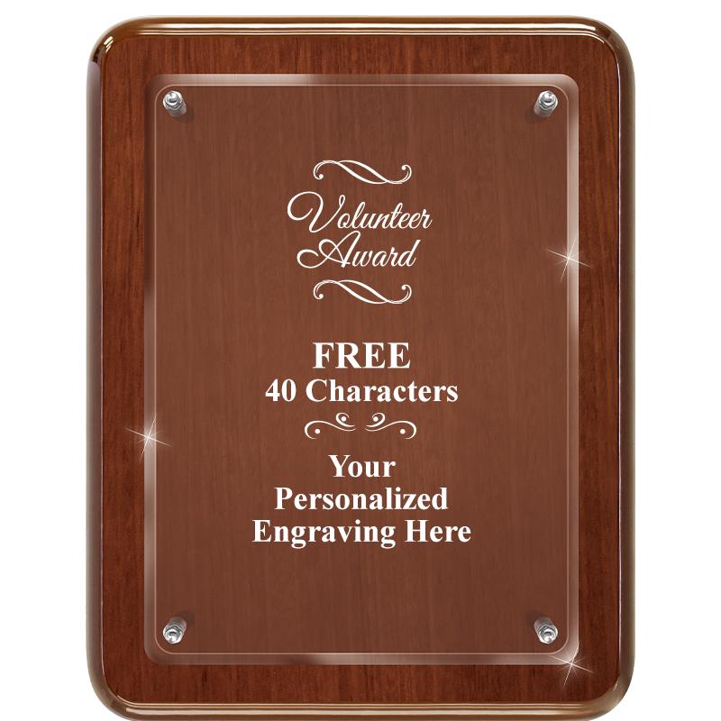 7X9 WALNUT FLOAT ACR PLQ