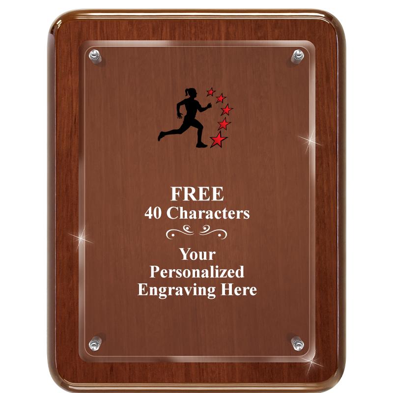 7X9 WALNUT FLOAT ACR PLQ