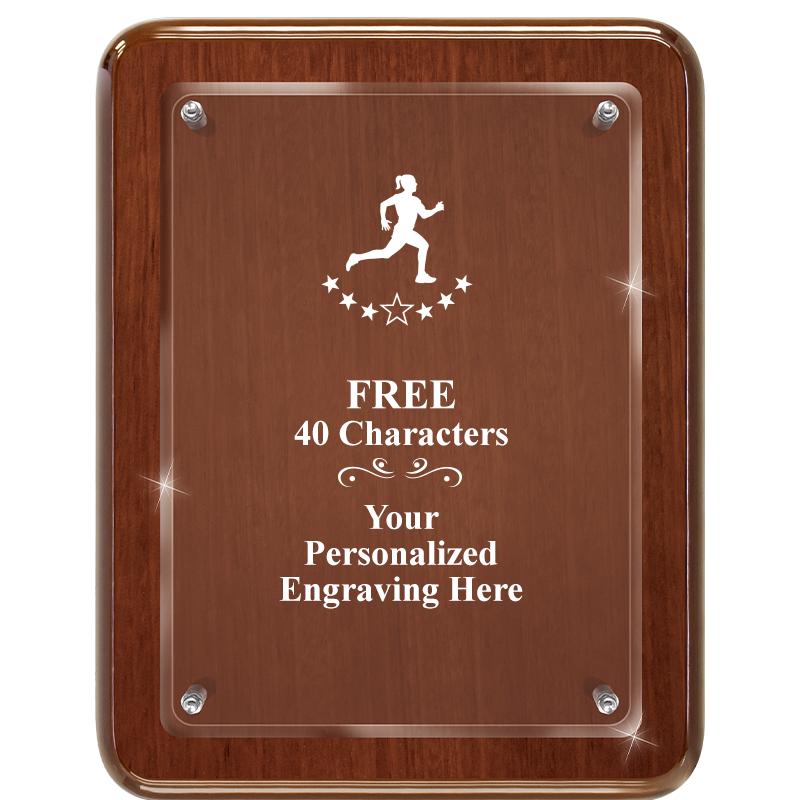 7X9 WALNUT FLOAT ACR PLQ