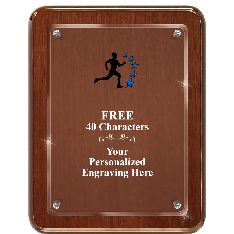 7X9 WALNUT FLOAT ACR PLQ