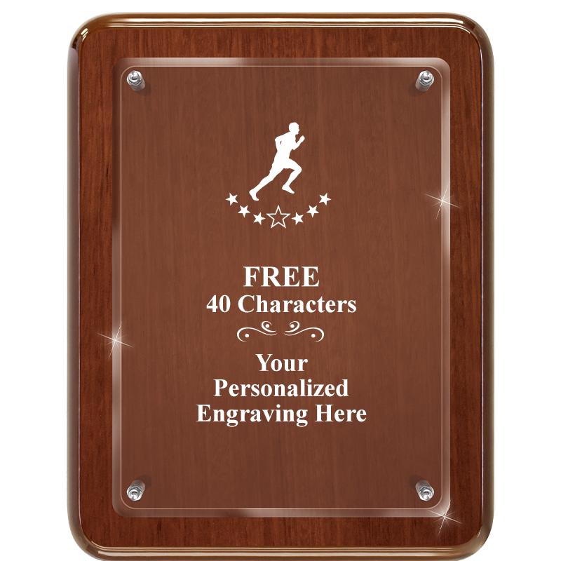 7X9 WALNUT FLOAT ACR PLQ