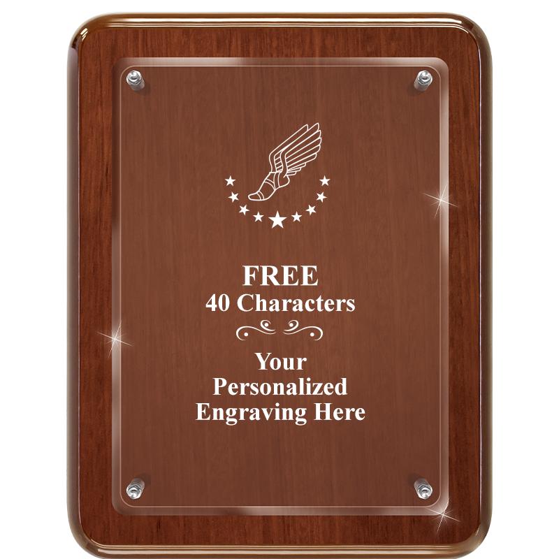 7X9 WALNUT FLOAT ACR PLQ