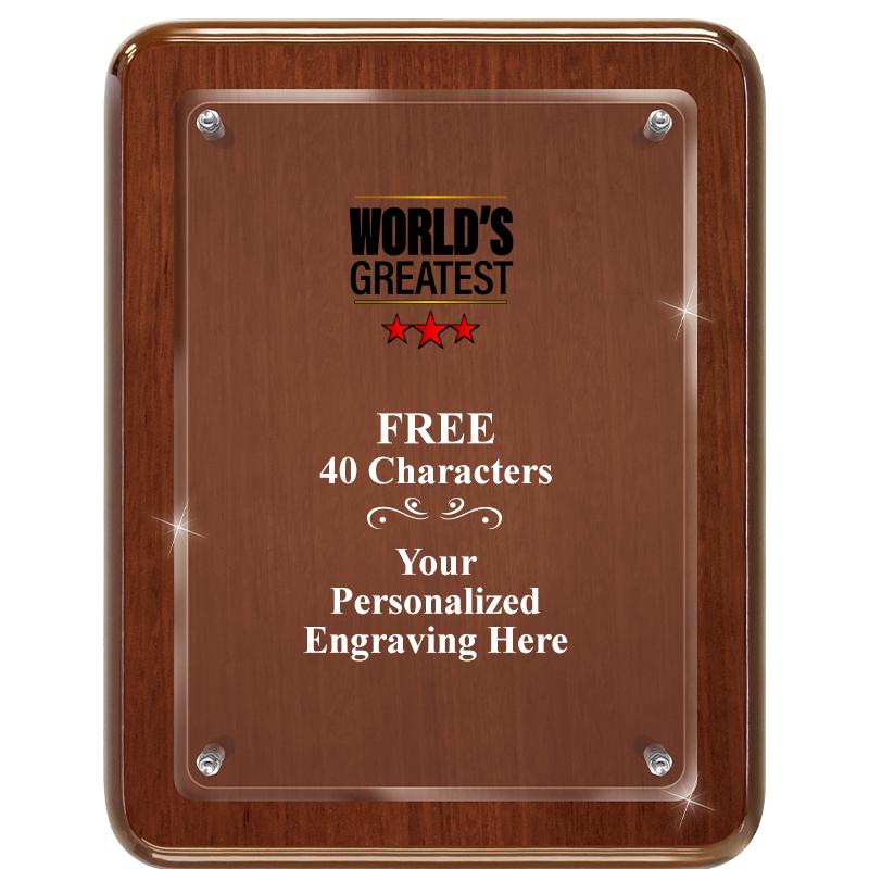 7X9 WALNUT FLOAT ACR PLQ