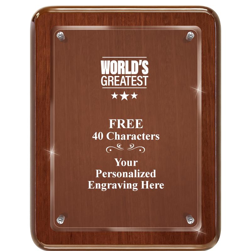 7X9 WALNUT FLOAT ACR PLQ