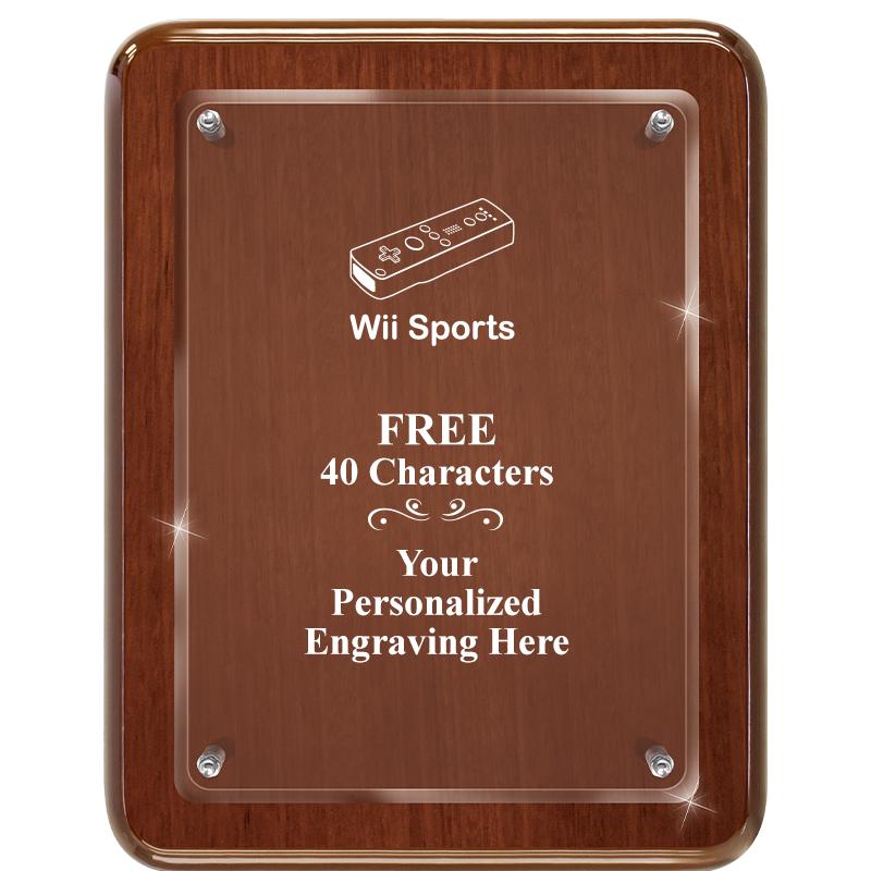 7X9 WALNUT FLOAT ACR PLQ