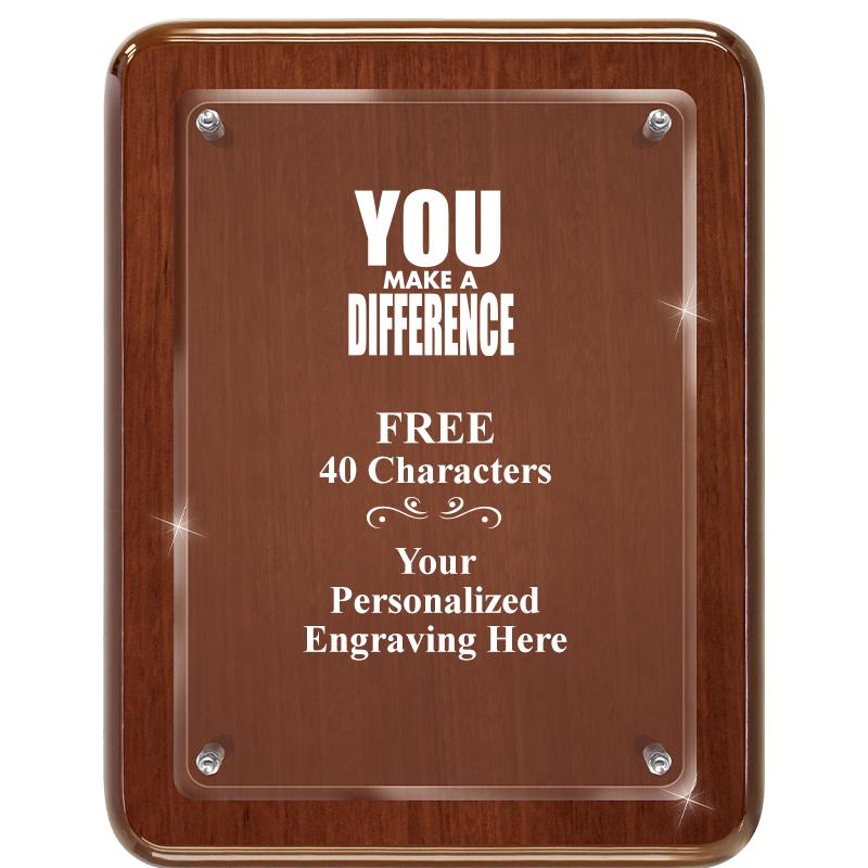 7X9 WALNUT FLOAT ACR PLQ