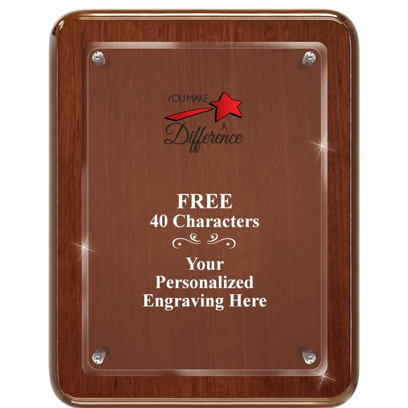 7X9 WALNUT FLOAT ACR PLQ