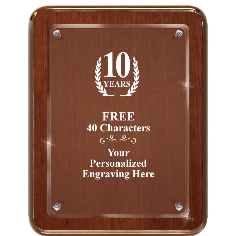 7X9 WALNUT FLOAT ACR PLQ