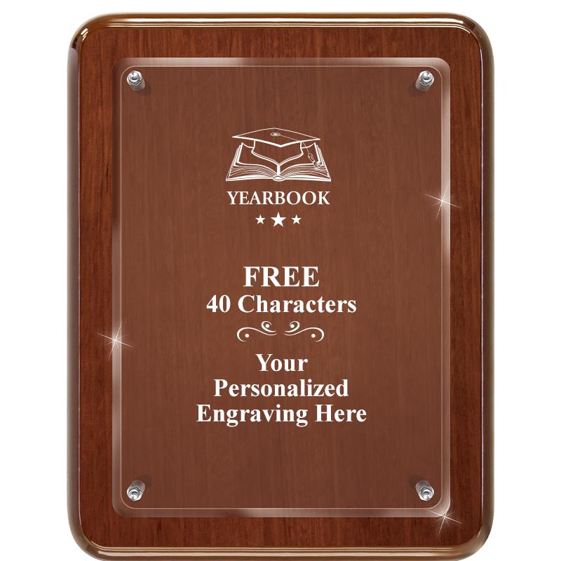 7X9 WALNUT FLOAT ACR PLQ