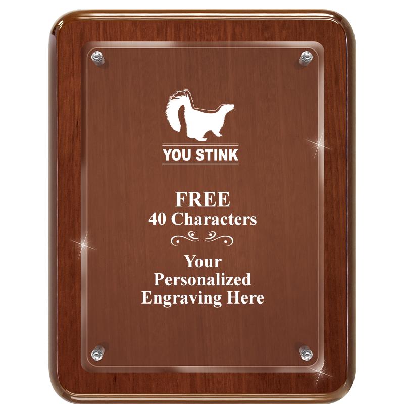 7X9 WALNUT FLOAT ACR PLQ