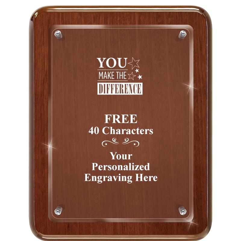 7X9 WALNUT FLOAT ACR PLQ