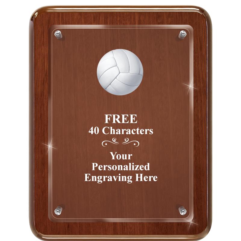 7X9 WALNUT FLOAT ACR PLQ