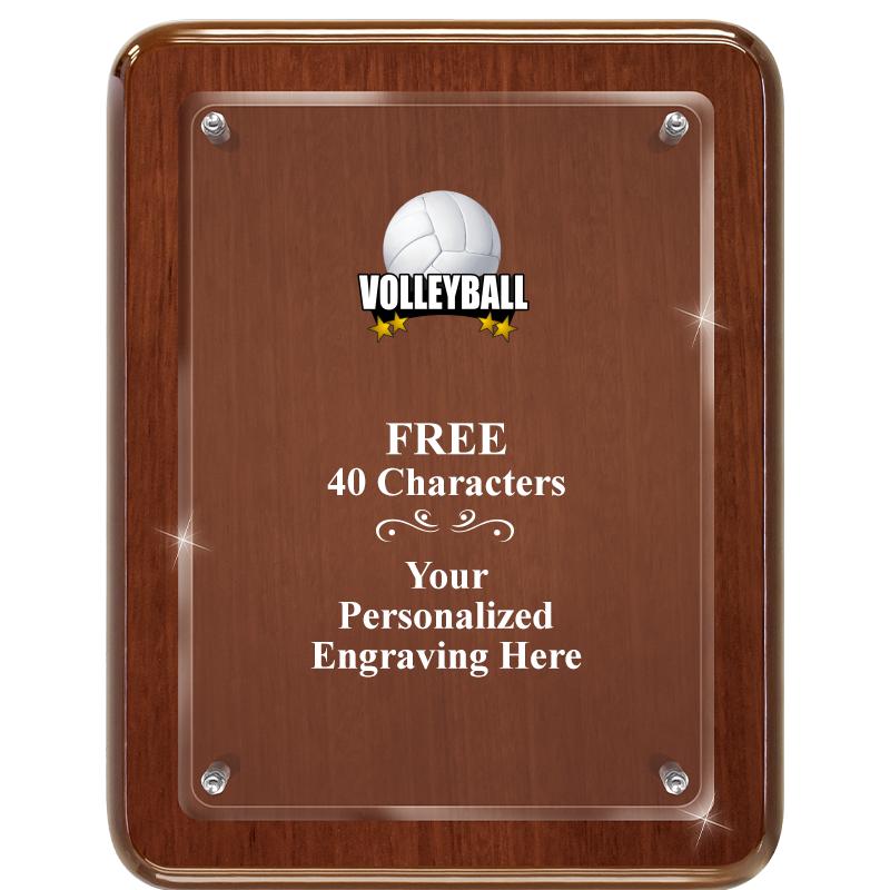 7X9 WALNUT FLOAT ACR PLQ