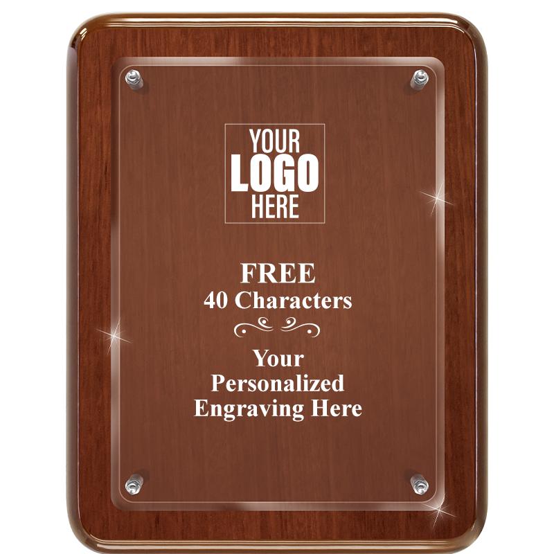 7X9 WALNUT FLOAT ACR PLQ