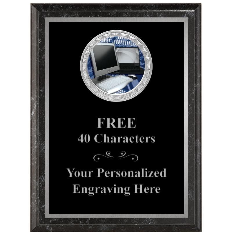 6X8 BLACK EXECUTIVE INS PLQ SV