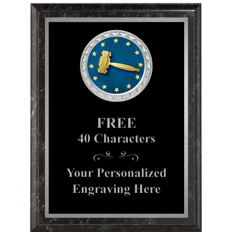 6X8 BLACK EXECUTIVE INS PLQ SV