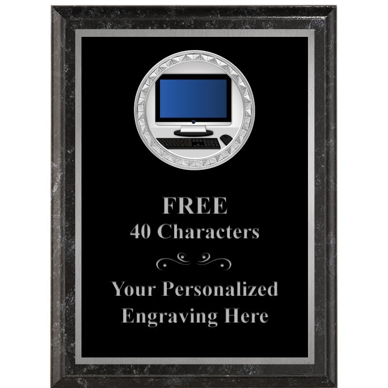 6X8 BLACK EXECUTIVE INS PLQ SV