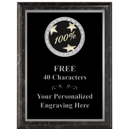 6X8 BLACK EXECUTIVE INS PLQ SV