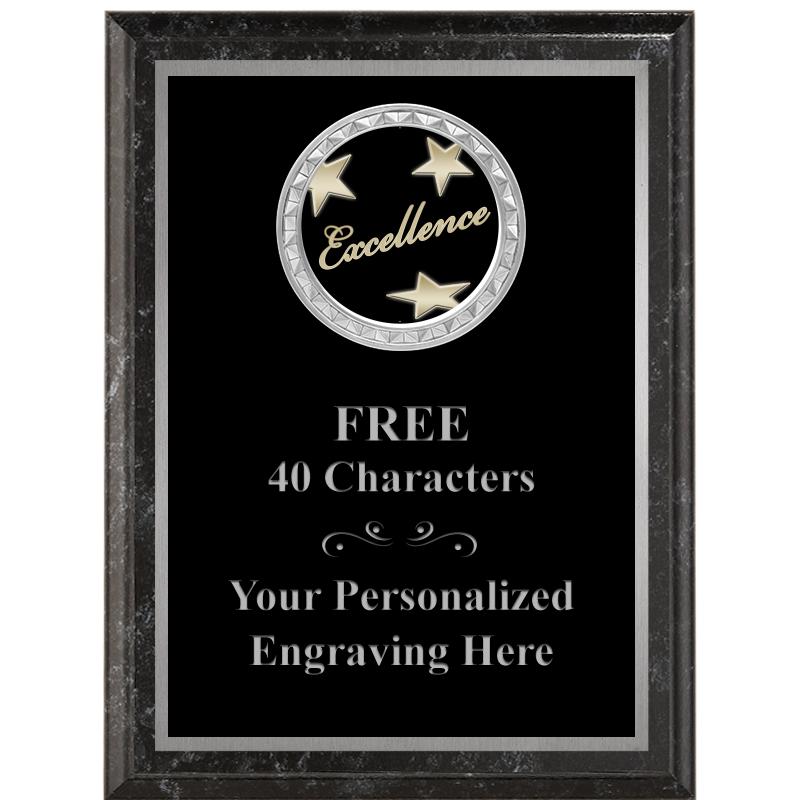 6X8 BLACK EXECUTIVE INS PLQ SV