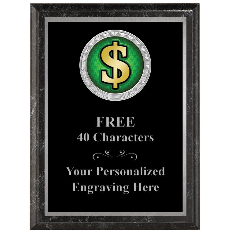 6X8 BLACK EXECUTIVE INS PLQ SV