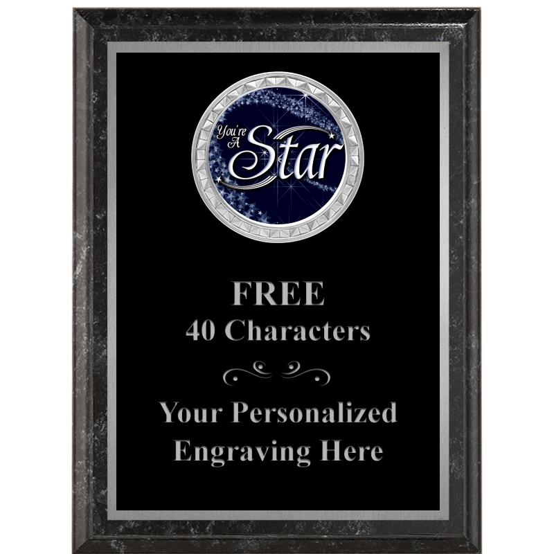 6X8 BLACK EXECUTIVE INS PLQ SV