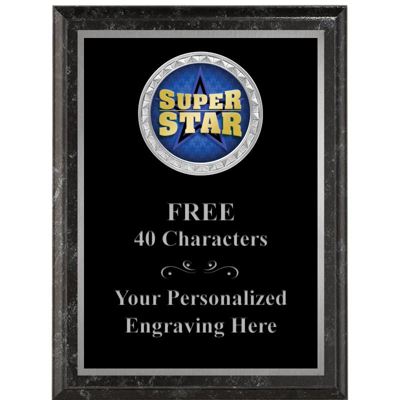 6X8 BLACK EXECUTIVE INS PLQ SV