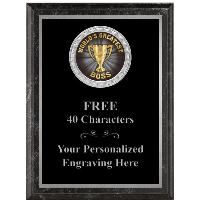 6X8 BLACK EXECUTIVE INS PLQ SV