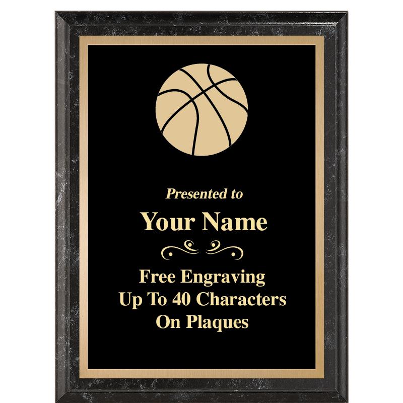 6X8 BLACK MARBLEIZED PLAQUE