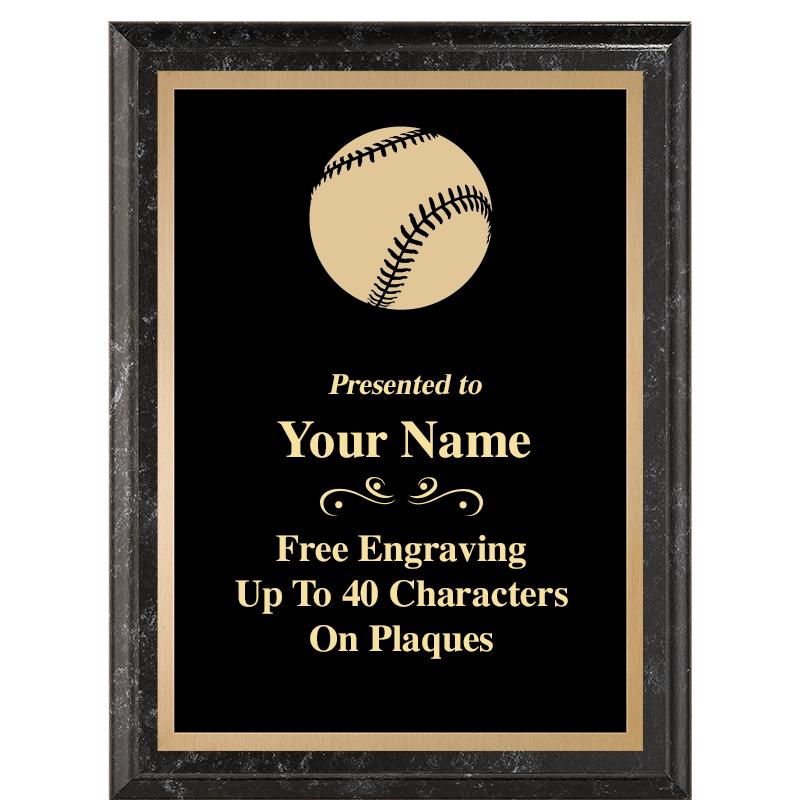 6X8 BLACK MARBLEIZED PLAQUE