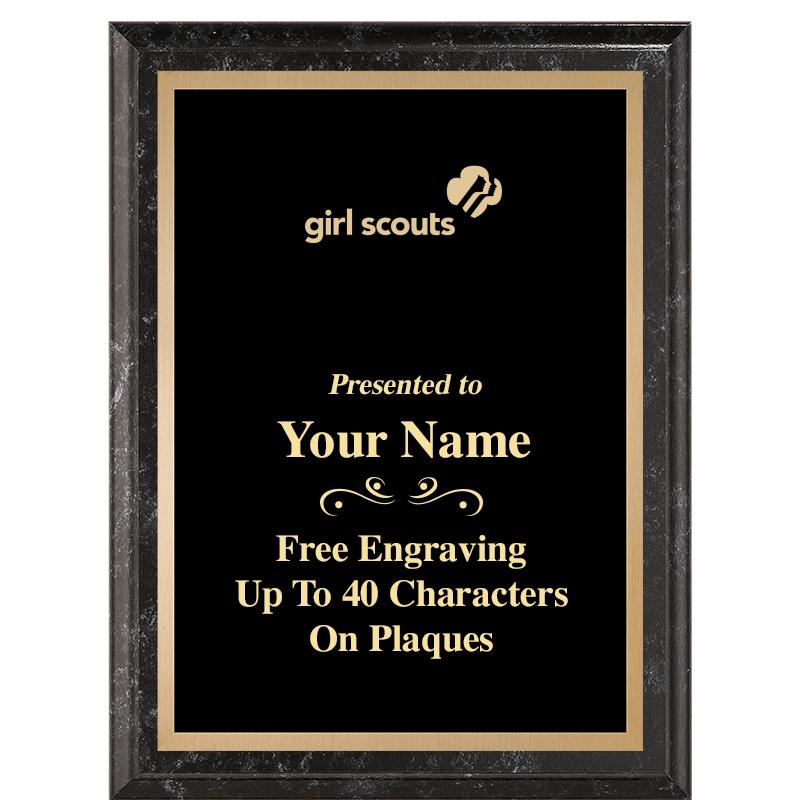 6X8 BLACK MARBLEIZED PLAQUE