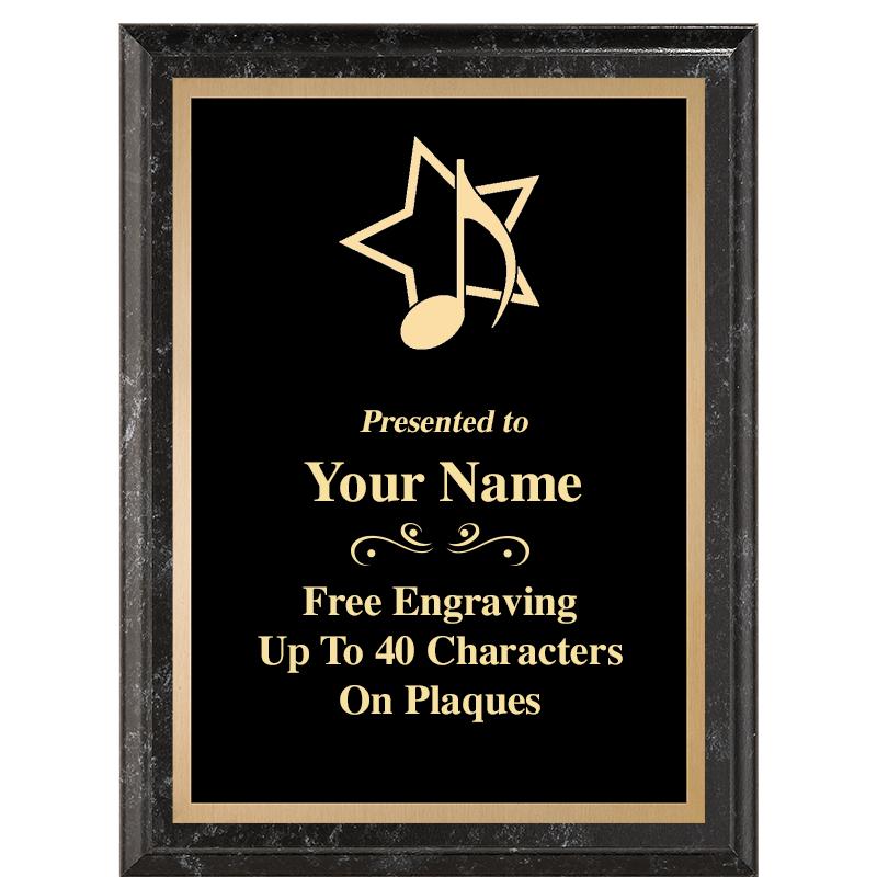 6X8 BLACK MARBLEIZED PLAQUE