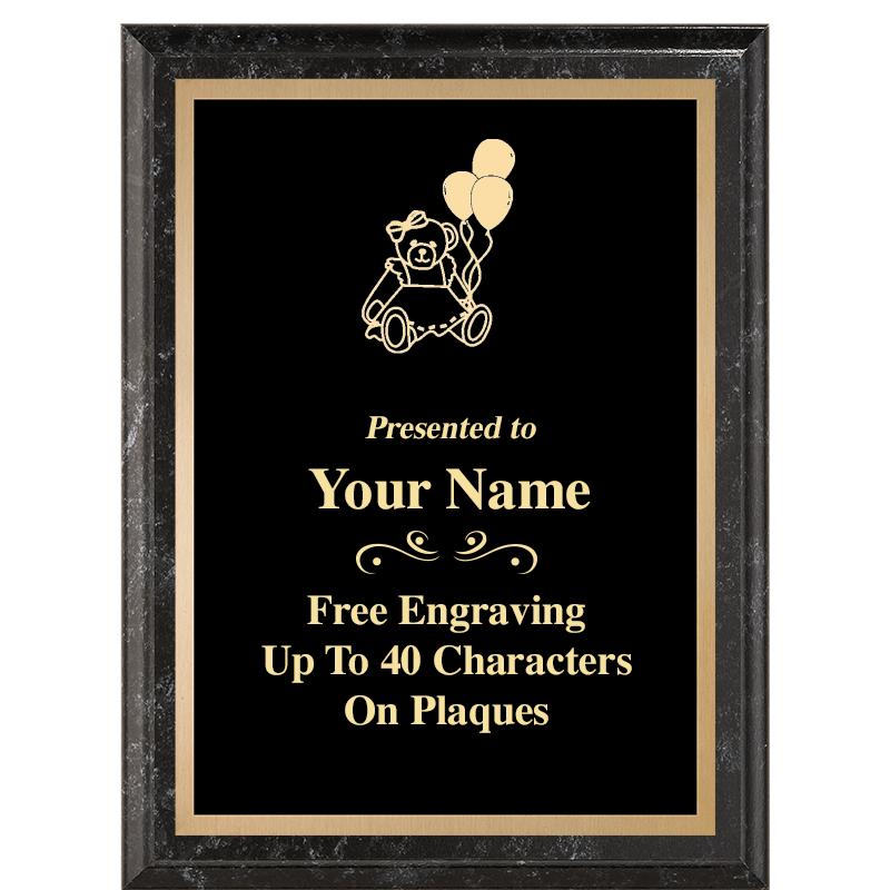 6X8 BLACK MARBLEIZED PLAQUE