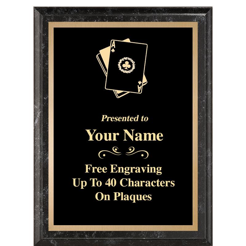 6X8 BLACK MARBLEIZED PLAQUE