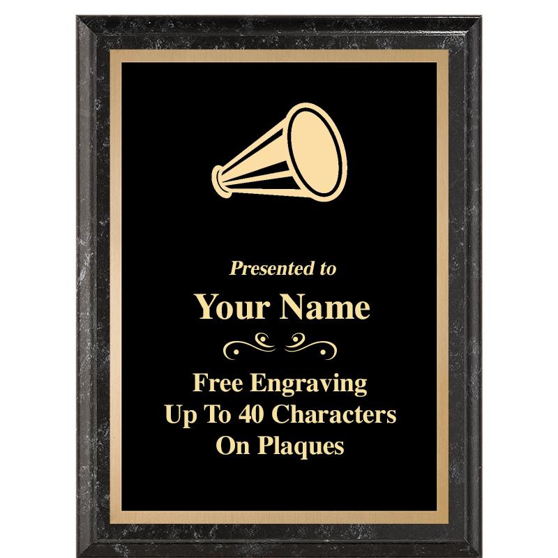 6X8 BLACK MARBLEIZED PLAQUE