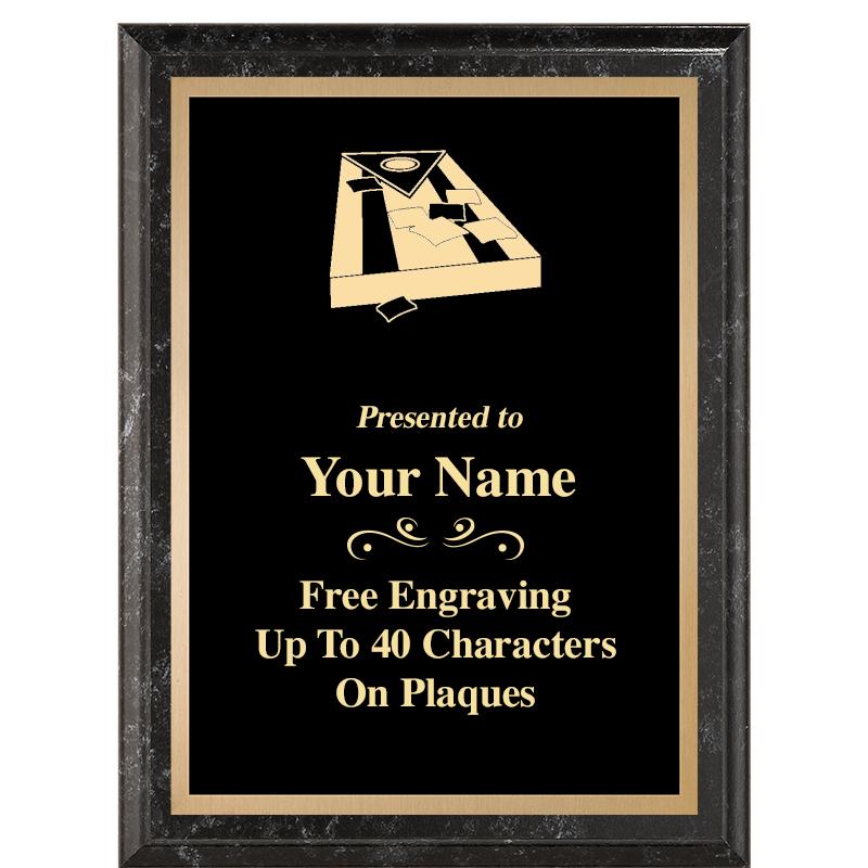 6X8 BLACK MARBLEIZED PLAQUE